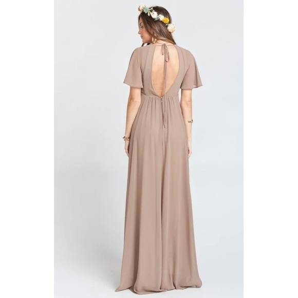 K016 Show Me Your Mumu Faye Flutter Maxi Dress - Dune Chiffon - Picture 2 of 6